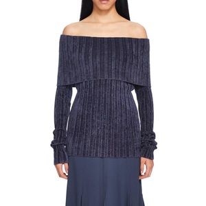Sies Marjan Daphne Velour Off the Shoulder Sweater